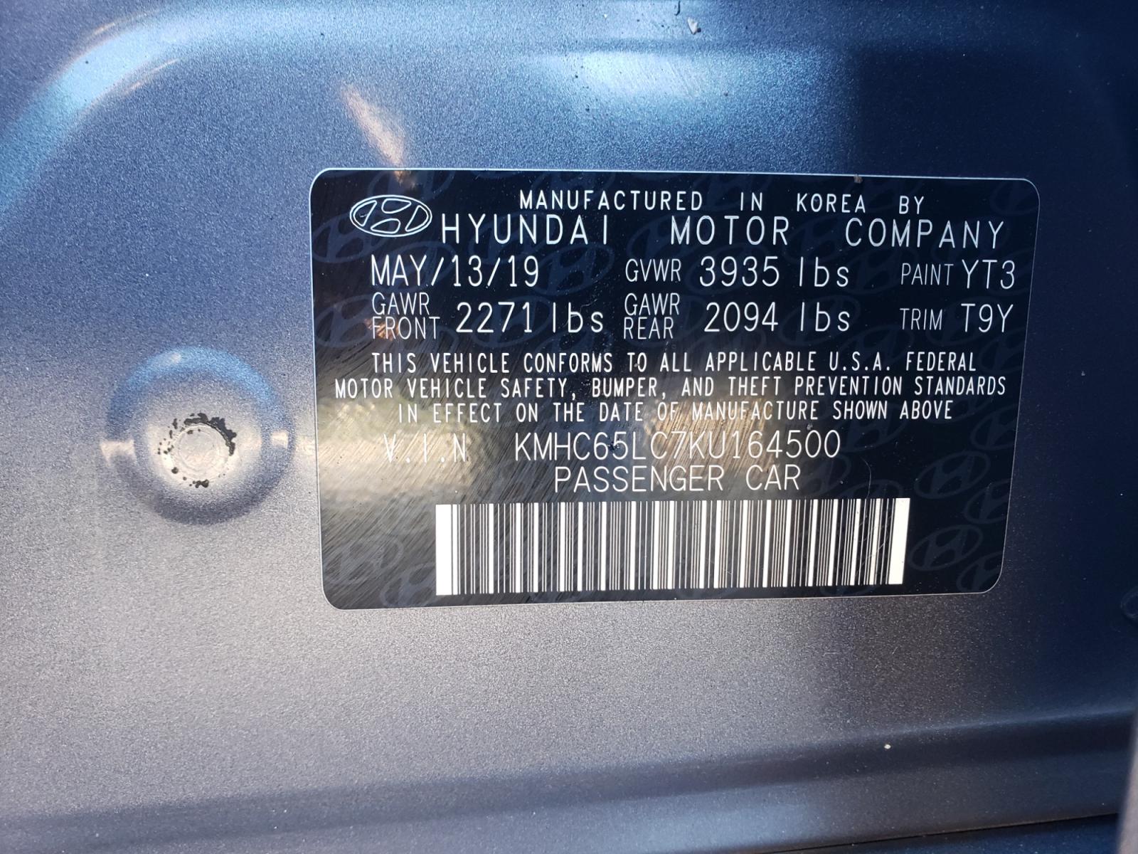 2019 /gray and lite gray Hyundai Ioniq Hybrid Blue (KMHC65LC7KU) with an 1.6L L4 DOHC 16V HYBRID engine, 6A transmission, located at 323 E Dunlap Ave., Phoenix, AZ, 85020, (602) 331-9000, 33.567677, -112.069000 - Photo #19