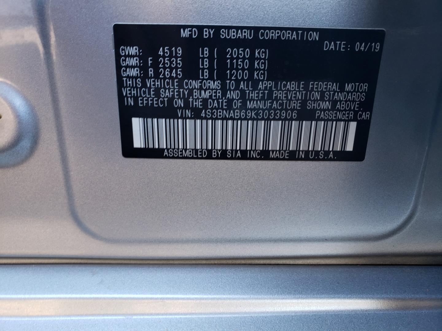 2019 /gray and black Subaru Legacy 2.5i Premium (4S3BNAB69K3) with an 2.5L H4 SOHC 16V engine, CVT transmission, located at 323 E Dunlap Ave., Phoenix, AZ, 85020, (602) 331-9000, 33.567677, -112.069000 - 2019 Subaru Legacy,......EXCELLENT condition, A Real Must See!!.... No accidents, Power everything, Touch screen Stereo/cd player, Phone sync, Bluetooth, Satellite compatible, Backup camera, Ice cold ac, Clean gray and Black interior with black cloth seats in near perfect condition, power windows, p - Photo#20
