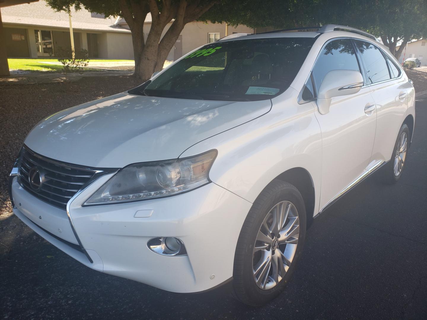 2013 WHITE /gray and black Lexus RX 350 FWD (2T2ZK1BA5DC) with an 3.5L V6 DOHC 24V engine, 5-Speed Automatic transmission, located at 323 E Dunlap Ave., Phoenix, AZ, 85020, (602) 331-9000, 33.567677, -112.069000 - 2013 Lexus RX 350,.....EXCELLENT condition, Ice Cold A/C, Black and gray interior with gray leather seats in near perfect condition, New Tires, New brakes, Tune up, Stereo/CD player, Bluetooth, Phone sync, Backup camera, Satellite compatible, Gorgeous tinted sunroof, This suv is gorgeous inside and - Photo#0