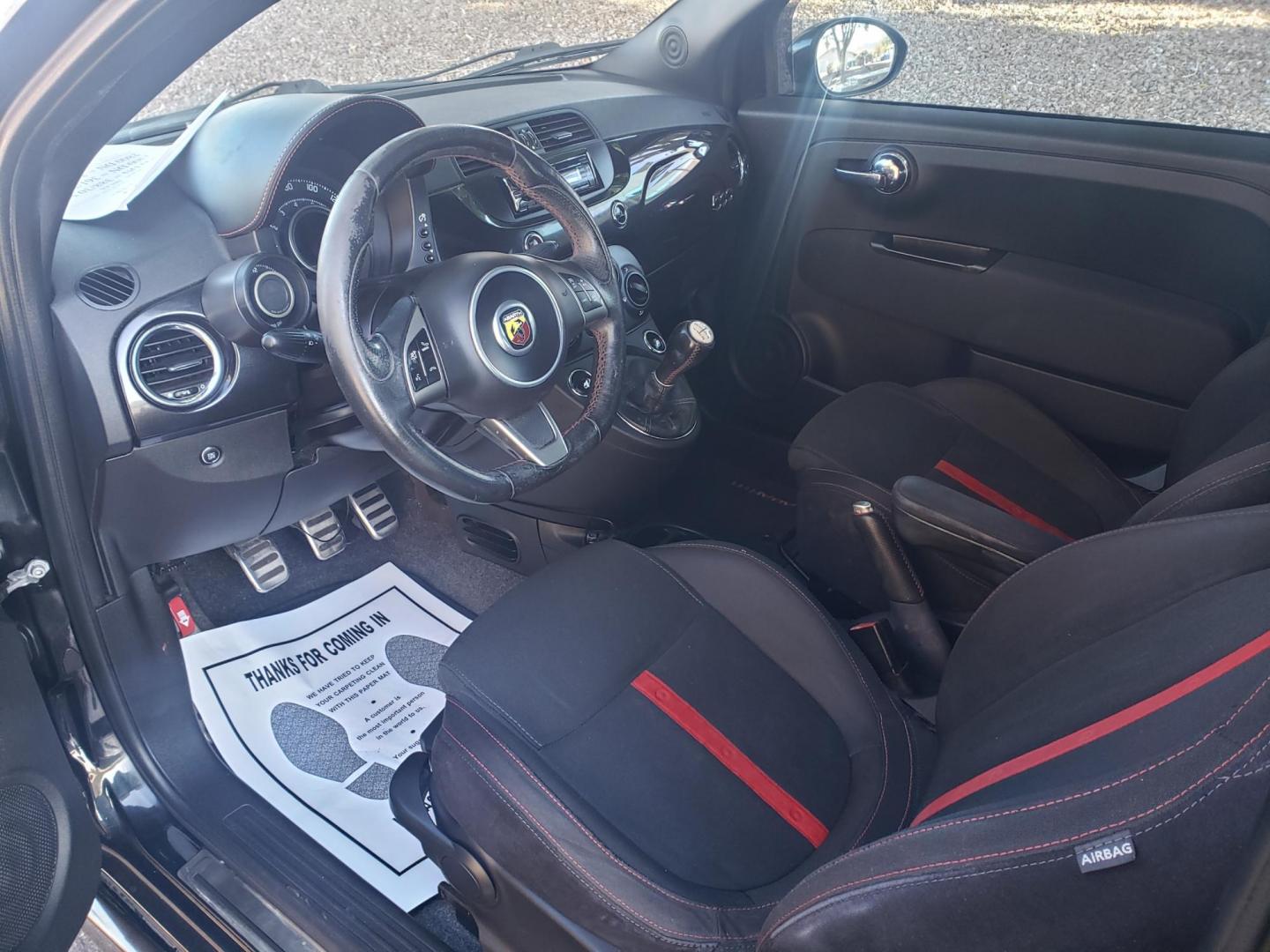 2013 black /black and red Fiat 500 Abarth Hatchback (3C3CFFFH1DT) with an 1.4L L4 engine, 5-Speed Manual transmission, located at 323 E Dunlap Ave., Phoenix, AZ, 85020, (602) 331-9000, 33.567677, -112.069000 - 2013 Fiat 500 Abarth Hatchback,........EXCELLENT condition, A Real Must See!!.... ONLY 129K miles..... Ice cold A/C, No accidents, Power everything, Kenwood Stereo/cd player, Phone sync, Bluetooth, Clean black and red interior with black and red cloth seats in near perfect condition, power windows, - Photo#9