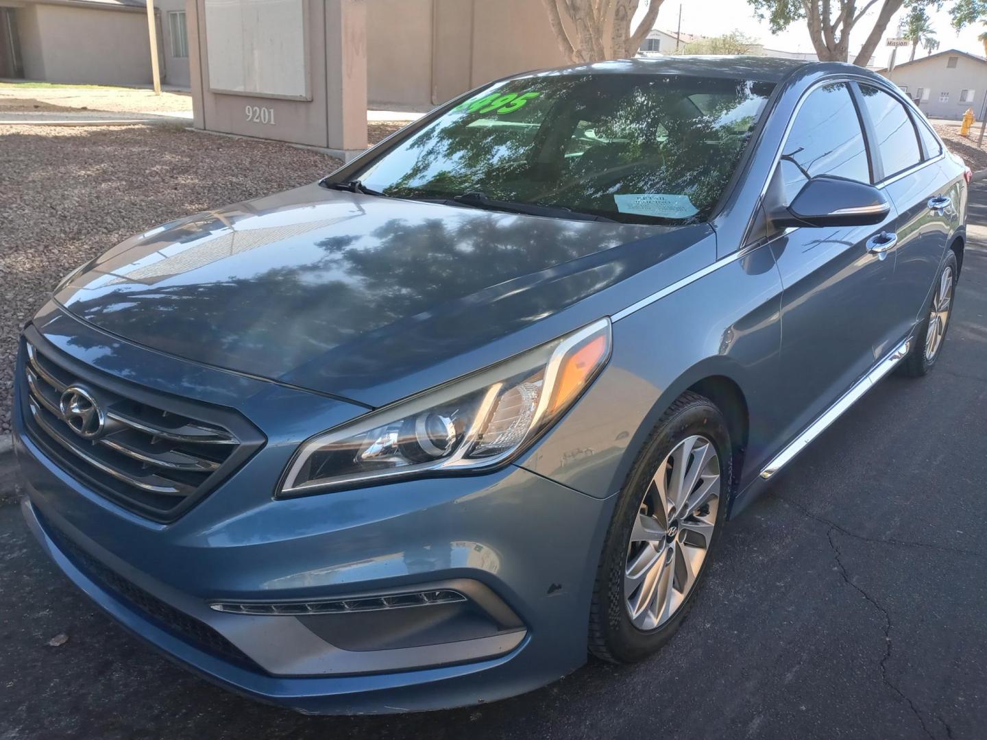 2015 BLUE /gray and black Hyundai Sonata Sport (5NPE34AF4FH) with an 2.4L L4 DOHC 16V engine, 6-Speed Automatic transmission, located at 323 E Dunlap Ave., Phoenix, AZ, 85020, (602) 331-9000, 33.567677, -112.069000 - 2015 Hyundai Sonata Sport,……. EXCELLENT condition,........ A Real Must See!!.... No accidents, Power everything, Ice cold ac, Gray and black interior with gray leather seats in near perfect condition, power windows, power door locks, Stereo/cd player, phone sync, blue tooth, backup camera, clea - Photo#0