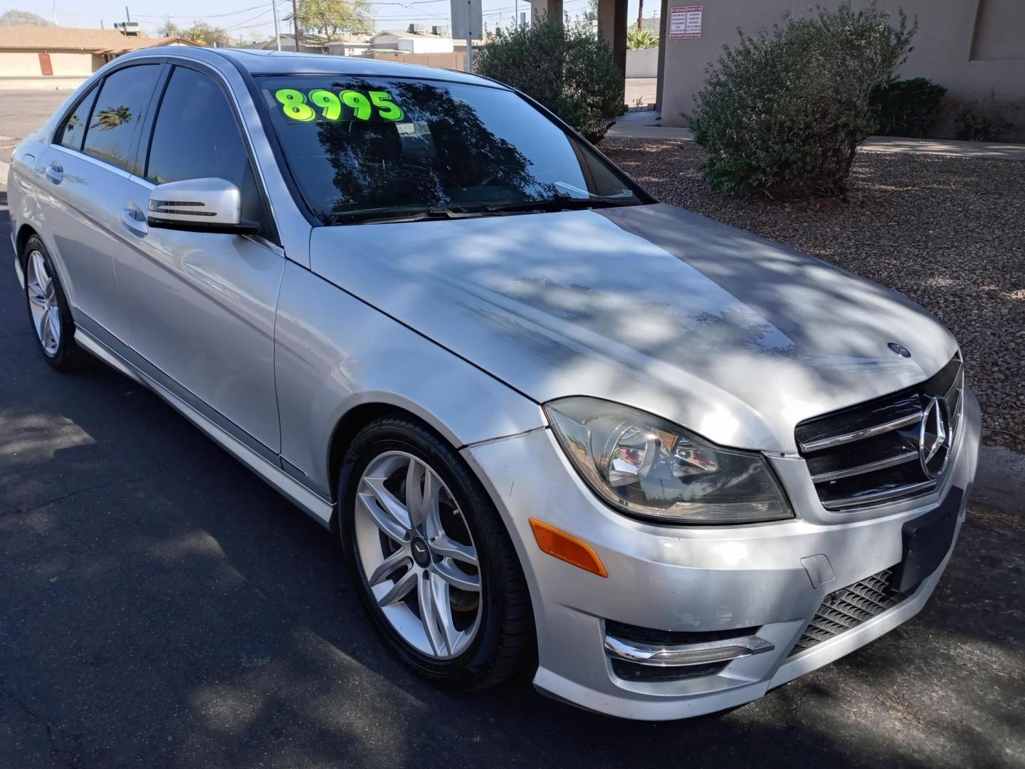 2014 silver /black Mercedes-Benz C-Class C300 4MATIC Sport Sedan (WDDGF8AB5ER) with an 3.0L V6 DOHC 24V engine, 7-Speed Automatic transmission, located at 323 E Dunlap Ave., Phoenix, AZ, 85020, (602) 331-9000, 33.567677, -112.069000 - 2014 Mercedes-Benz C-Class C300 4MATIC Sport Sedan,……. EXCELLENT condition,…… A Real Must See!!.... No accidents, Power everything, Ice cold ac, black interior with black leather seats in near perfect condition, power windows, power door locks, stereo/cd player, phone sync, blue tooth, Gorge - Photo#2