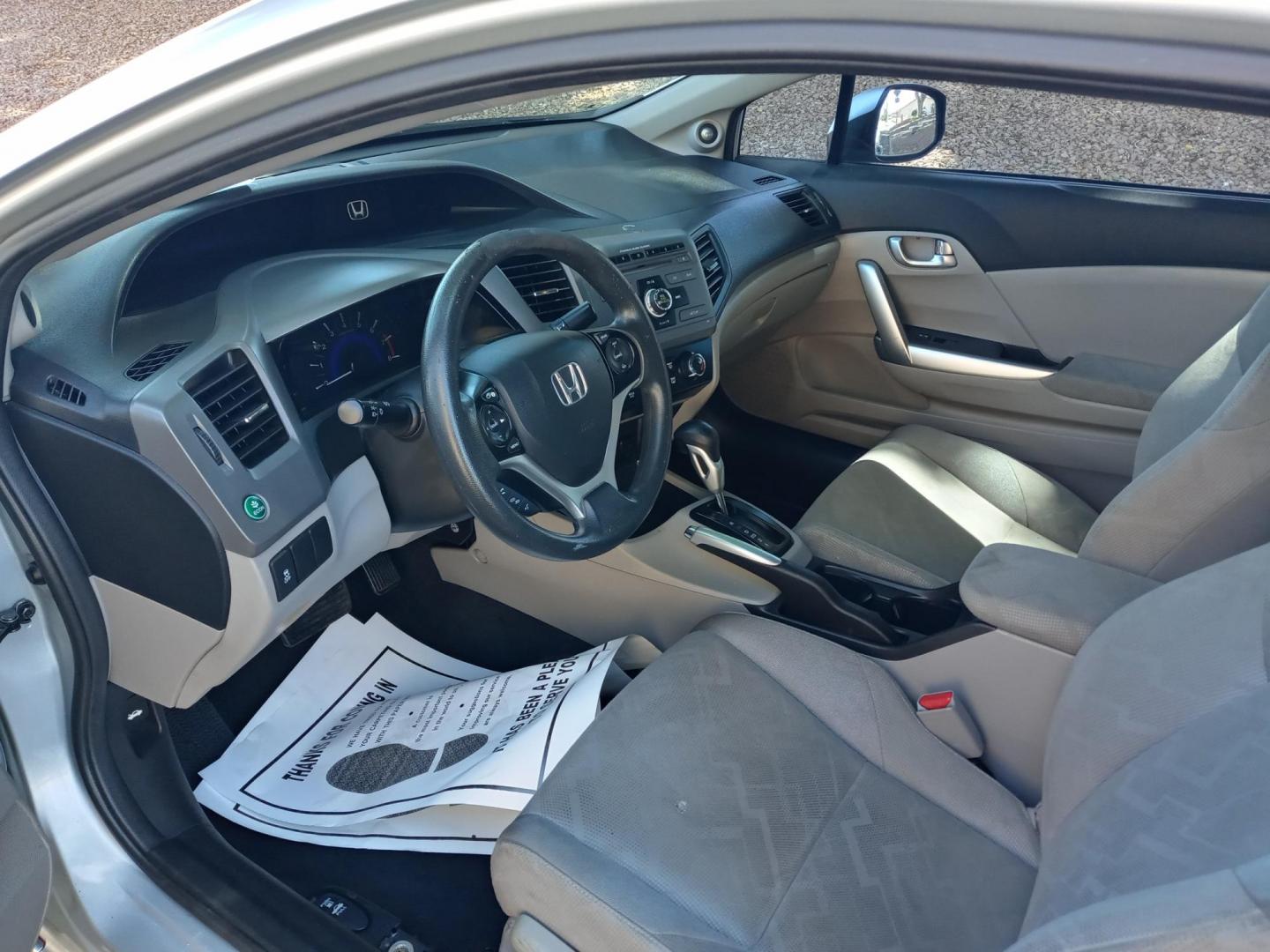 2012 silver /gray Honda Civic LX Coupe 5-Speed AT (2HGFG3B85CH) with an 2.3L L4 SOHC 16V engine, 5-Speed Automatic transmission, located at 323 E Dunlap Ave., Phoenix, AZ, 85020, (602) 331-9000, 33.567677, -112.069000 - Photo#9