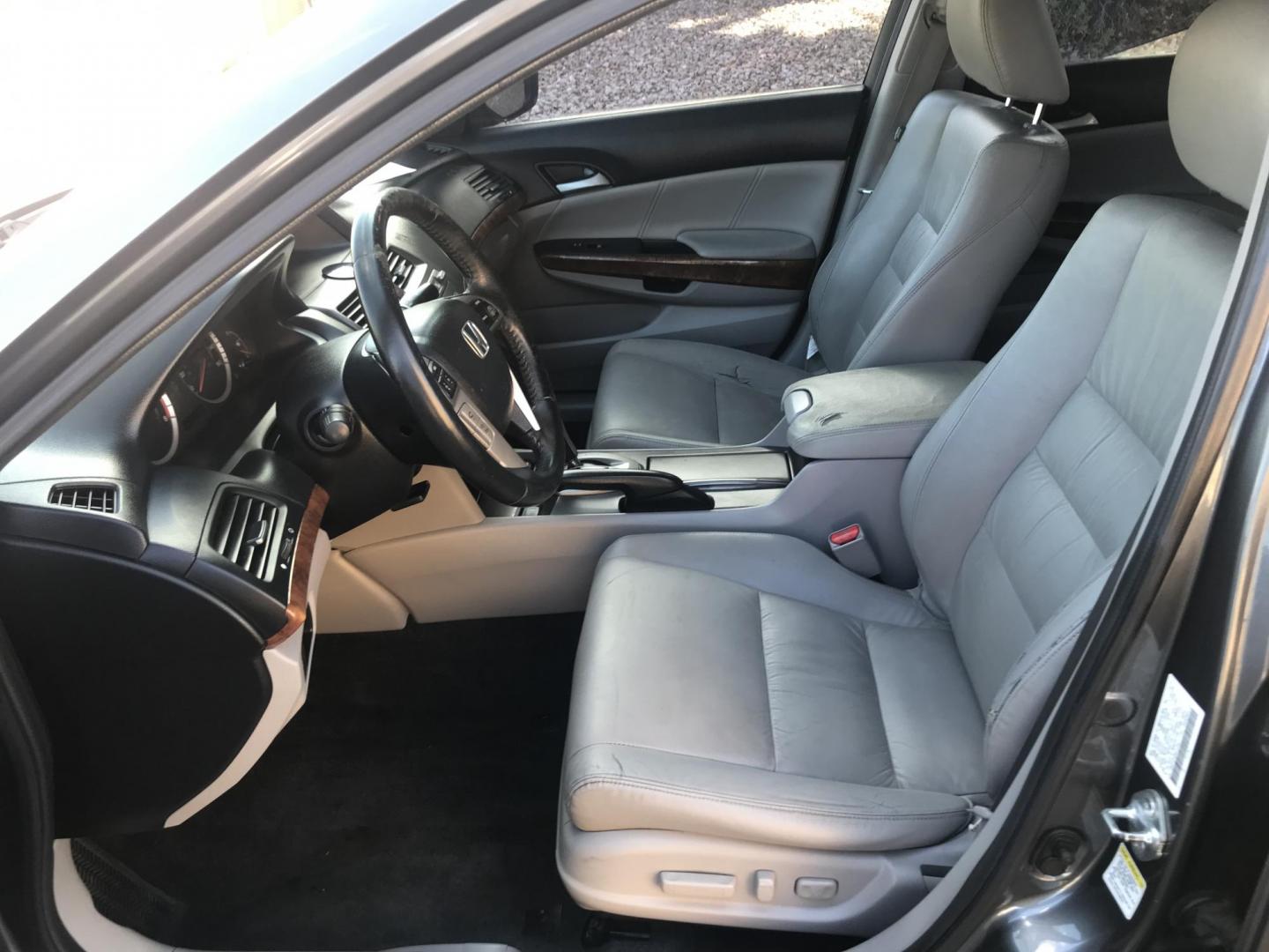 2011 gray /gray Honda Accord EX-L V-6 Sedan AT (1HGCP3F82BA) with an 3.5L V6 SOHC 24V engine, 5-Speed Automatic transmission, located at 323 E Dunlap Ave., Phoenix, AZ, 85020, (602) 331-9000, 33.567677, -112.069000 - 2011 Honda Accord EX-L,.....A Must See!!...Automatic, 3.5L Engine, V6, Super Quality vehicle -- 159k miles .... Ice cold AC. The car is gorgeous inside and out. Power windows, Power door locks, Stereo/ CD Player, Phone sync, Bluetooth, Beautiful grey exterior with gray leather seats, Clean Arizona t - Photo#12